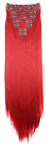 CAISHA XXL 50cm 8 Teile Set CLIP IN EXTENSIONS Nicole Haarverlängerung Haarteil Glatt Rot CES120