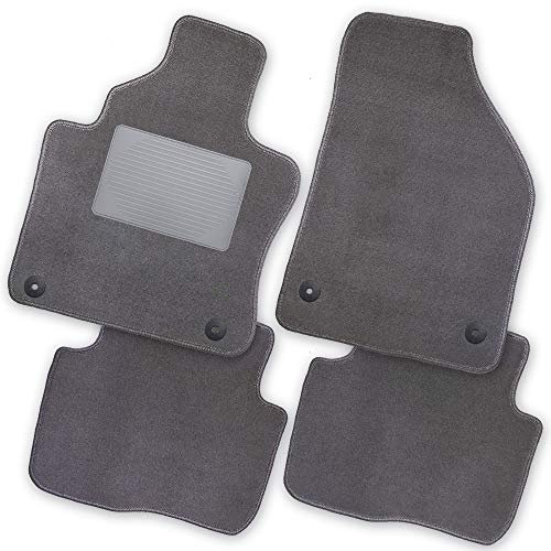 Bär-AfC Auto Fußmatten Exklusiv passend für Renault Megane Scenic 2 JM 2003-2009, Autoteppiche Velours Grau, Rand Kettelung Grau, Trittschutz Kunststoff, Set 3-teilig, RE03305