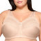 Glamorise Women's Full Figure MagicLift Comfort Bra with Posture Back #1064 Full Cup Full Coverage Bra, Beige (Café 211), 44DD (Manufacturer Size: 100E)