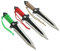 KOSxBO® Set 3er Coloured Darts Wurfmesser Skull Edition hochwertige Kunai Messer inkl Nylon Scheide und Gürtelclip
