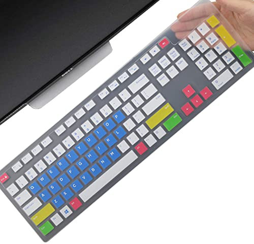 Housse de clavier pour Dell KM636 KB216 KB216t KB216d KB216p Clavier filaire et sans fil, Dell Optiplex 5250 3050 3240 5460 7450 7050, Dell Inspiron Desktop 24 27 5400 5490 7700 7790 3475 3670 3477