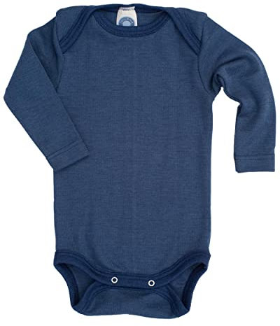 Cosilana, Baby Body Langarm, 70% Wolle, 30% Seide (Marine, 74-80)
