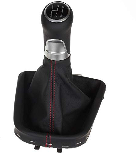 ICT Schaltknauf Schalthebel Schaltsack Schaltmanschette Leder, 5 gang, Kompatibel mit: VW up Typ AA, Skoda Citigo,Seat Mii ab 2011 (ohne LED)