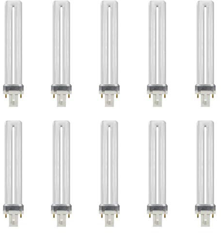 Crompton CLS9SCW Compact Fluorescent Lamp Single Turn S Type (PL) G23 2 Pin 4000K Cool White - 9 Watt (10 Pack)