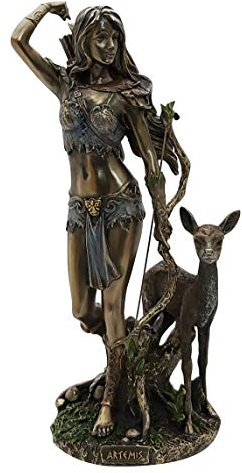 Artemis Diana Göttin Mythologie, griechische römische Statue, Skulptur, Bronze-Finish