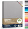 Boxspringbett & Wasserbett Spannbettlaken von leevitex® | Spannbetttuch | Jersey 180 x 200-200 x 220 cm, 40cm Steghöhe 100% Baumwolle ca. 170 g/m² (Mittelgrau)
