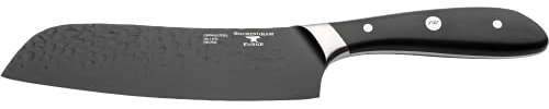 Rockingham Forge Ashwood Series 7 Santoku Knife Japanese Kitchen Knife with Ice Hardened Vanadium Steel Blades Black, RF-1845N