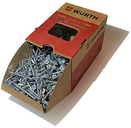 Würth ASSY 4 CSMP - Viti per truciolato 6 x 160 mm, 100 pezzi, in acciaio zincato, passivato, filettatura parziale, testa svasata - RW 20 di nuova generazione