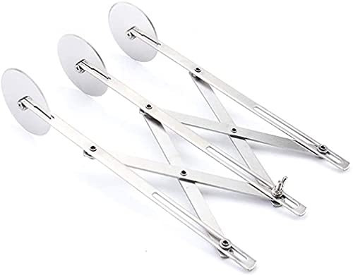 3-Rad-Pizzaschneider, Edelstahl-Pizzaschneider, ausziehbarer Pizzaschneider Mehrzweck-Backschneider Walze Plätzchenteigschneider Teiler - Home Kitchen Schneidrad Werkzeug