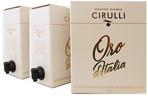 Cirulli Huile d'olive extra vierge italienne extraite à froid, 2 Bag in Box EVO (2 x 3 Litres)