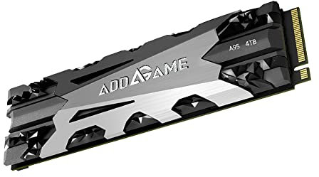 Addlink A95 4TB M.2 SSD Speichererweiterung für PS5-Konsolen mit Heatsink, und Schreibgeschwindigkeiten bis zu 7.400 MB/s, perfekte Gaming-Performance - 2280 PCIe NVMe Gen4X4 3D TLC mit DRAM