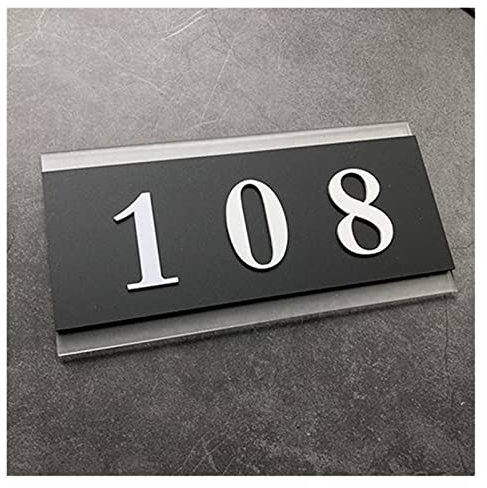 QSCTYG NuméRo Maison Panneau de Porte 9x18cm Numéro de la Maison, Porte Nombre d'appartements personnalisés Panneaux de Porte de la Villa Toute Lettre, Symboles 763 (Color : Style b, Size : 9x18cm)