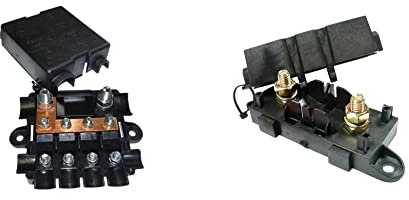 K24 - Sicherungshalter für 4 x Midi Sicherung + 1 x Mega Sicherung 116 x 87 mm & Sicherungshalter, Schwarz, ca. 97 x 39 x 39 mm