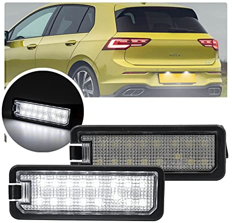 NSLUMO LED Number Plate Lights Compatible with Golf MK8 CD1 Hatchback 2020 | 2021 2022 3G5943021A Canbus No Error White Led Plug and Play High Power 2Pcs White Rear Registration Lamps OEM 3G5943021A