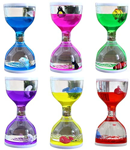 Tuelaly Minuteur Dynamique à Mouvement Liquide - Sablier à Huile, Minuteur Sensoriel en Forme de Goutte d'Huile, Cœur de Fuite, Bulles - Rose