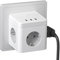 6 In 1 Steckdosenwürfel mit 3 USB - Weiß