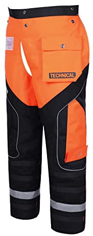 YARDMARIS Chainsaw Chaps Technical Version,Chainsaw Protective Pants Wrap, Safety Apron, Class A, Medium Orange Black, M/L