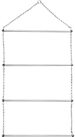 QWORK® Deckenhalter für Pferdedecken, 60 cm 304 Edelstahl Deckenleiter für Satteldecken, Pferdeunterlagen und Handtücher, 4-stufig, robuste Konstruktion