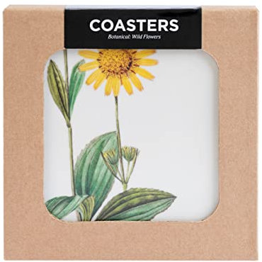 Posavasos Botanical Wild Flowers - Set de 4 Posavasos Originales rígidos - Juego de Posavasos Resistentes al Calor y a los rayones - Posavasos Flores - Accesorios Kokonote, SET4P01