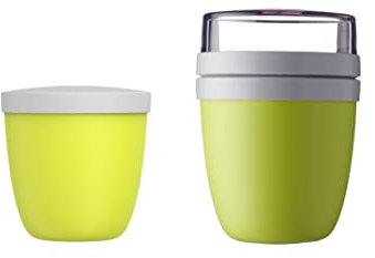 Mepal - Snackpot de 2 piezas - Fiambrera Ellipse - Práctico recipiente para guardar y transportar alimentos - Apto para congelador - Apto para lavavajillas - Limón Lime