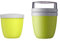 Mepal - 2-tlg. Snackpot - Lunchpot Set Ellipse - Praktischer Behälter zur Aufbewahrung & für Transport von Lebensmittel - Tiefkühltauglich - Spülmachinenfest - Lemon Lime