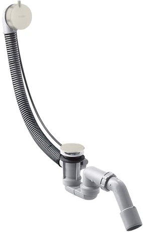 hansgrohe AXOR Flexaplus S set complet, garniture de vidage et de trop-plein, pour baignoires normales, 58316800, Couleur: acier inox Optic