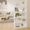 Natulvd Bedroom Shelf 4 Tier, 135 cm Height Narrow Shelving Unit, Open Shelves Storage Rack, Plant Stand Corner Shelf Room Divider for Kitchen, Livingroom, Hallway - White High Gloss -