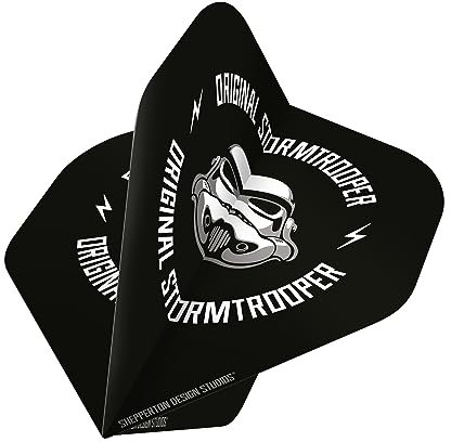 Shepperton Design Studios Original Stormtrooper Officially Licensed Dart Flights, Standard No2 Shape, 100 Micron, Black Stormtrooper Helmet, 5 Sets of 3 Flights (5XF4153)