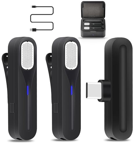 VVGOOD Wireless Lavalier Microphone with Charging Case, Noise Cancellation Wireless Microphone for Android, Video Recording, PC, Laptop, Live Streaming,Podcast,Vlog,Youtube/TikTok, ()