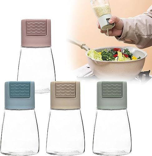 WlP Salt And Pepper Shakers Precise Quantitative Push Type, Metering Salt Shaker, Metered Salt Dispenser, Salt And Pepper Shakers Bulk, Food Dispenser, Camping Salt And Pepper