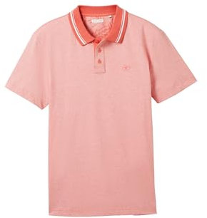 TOM TAILOR 1041861 Polo, 35595-Flamant Rose Flower White Stripes, M Homme