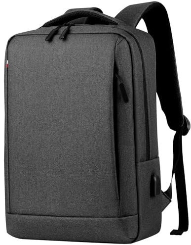 Mixroom - Zaino Porta PC Uomo Borsa per Computer Portatile Custodia Laptop Notebook 15.6 Con Attacco USB Casual Scuola Viaggio Z33 Grigio scuro