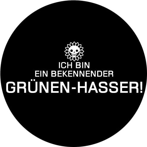 Sammys Shirt Store Ich Bin EIN bekennender Grünen Hasser Aufkleber 10 cm