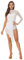 YiZYiF Damen Tanzkleid Langarm Spitze Patchwork Tanzbody Ballett Trikot Asymmetrischer Rock Eiskunstlauf Tango Latin Kleider Modern Dance Outfit Weiß_A S