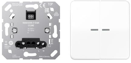 Jung Home Tastdimmer 1723NE Nebenstelle 3-Draht + BTCD17102BFWW Taster 2-fach Alpinweiß Serie CD