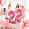 Geburtstag zahlen luftballon 22 jahre | Folienballon Rosa- Folienballon in 40-101cm Geburtstagsdeko - Ballon Zahl Deko zum Geburtstag fliegt mit Helium für Mann Frauen 22.Geburtstags
