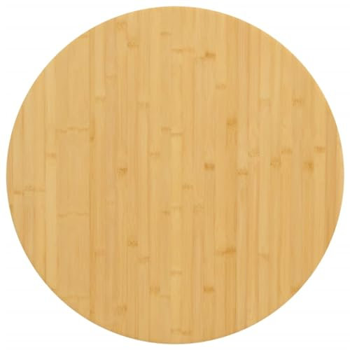 CIADAZ Tischplatte Ø90x2,5 cm Bambus, Arbeitsplatte, Waschtischplatte, Bürotischplatte
