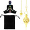 VURYAPI Kupfer Pendel für Wahrsagung, Pendel esoterik Tropfen Anhänger mit Kette, Kegel Anhänger Reiki Witchcraft Supplies, Dowsing Scrying Balance Armband(Gold