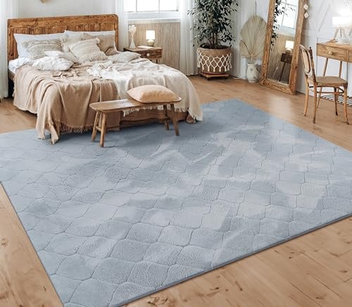 Paco Home Teppich Wohnzimmer Schlafzimmer Kurzflor Skandinavisches Boho Muster Geometrisch Rauten Motiv Einfarbig Weich Modern, Grösse:240x340 cm, Farbe:Grau 3