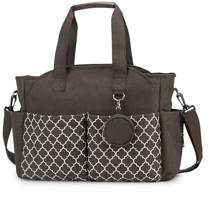 Lmbabter Wickeltasche mit Wickelstation, multifunktional, mit verstellbarem Schulterriemen, Braun, Einheitsgröße