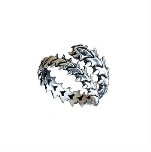 XJruixi Retro Gothic Kiel Rückgrat Ringe für Frauen Männer Hip Hop Übertreibung Tausendfüßler Schmuck Geschenke Trendiger Verstellbarer Ring