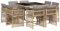 vidaXL Garten Essgruppe 9-TLG., Gartenmöbel Set Tisch mit 8 Stühle, Gartengarnitur mit Kissen, Sitzgruppe Essgarnitur Terrasse, Beigemischung Poly Rattan