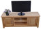 Kemtpase Oak Large TV Unit Cabinet Stand with 2 Door & Cupboard 120cm Solid Wood Television Cabinet Stand Suitable for for Living Room Bedroom