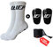 LFP Premium Gripsocken & Mini Schienbeinschoner 9,5X 6cm Bundle – Inkl. Gratis Sport-Tape | rutschfeste Fußballsocken & Schutz für Höchstleistung im Training & Spiel (Standard + schwarz)