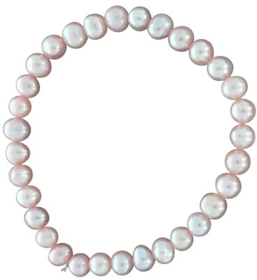 Zeeme Armband Süßwasserzuchtperlen pink 6 mm