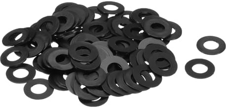QUARKZMAN 120 Pcs Arandelas Planas, Pasacables de Nylon M10 10Mm Id 20Mm Od 1Mm de Grosor Arandela Lisa Arandelas de Plástico para Juntas de Hojas de Plástico Espaciador, Negro