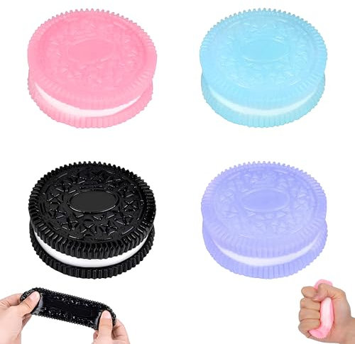 4er-Set Keks Squishy Spielzeug – Ultraweiche Anti-Stress Knetspielzeuge für Erwachsene, Taba Squishy, Squeeze Toys mit Kawaii Design als Geschenk(Stil B)
