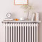 Amélioré Etagere Radiateur Flottant sans Percer - Cache Chauffage Blanc en Alliage D'aluminium pour La Maison - Tablette Radiateur avec Support Facile à Installer, Portant 28kg,L 55cm/21.7in