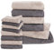 Pure Label 14.TLG. Handtücher Set aus Baumwolle, saugstark und weich - 2X Badetuch (70x140 cm) 4X Handtuch (50x100cm) 4X Gästetuch (30x50 cm) 4X Waschlappen (16x21 cm), Anthrazit | Stein