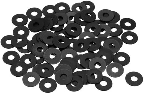 QUARKZMAN 85Pcs Rondelles Plates En Nylon M12 Rondelle Plate 12mm ID 20mm OD 1mm Épais Entretoises En Plastique Pour Vis Boulons Réparation De Plomberie Robinet De Jardin, Noir